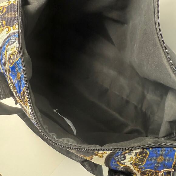 Alice + Olivia Small Duffle Bag with Detachable Strap Blue Gold - Picture 8 of 9